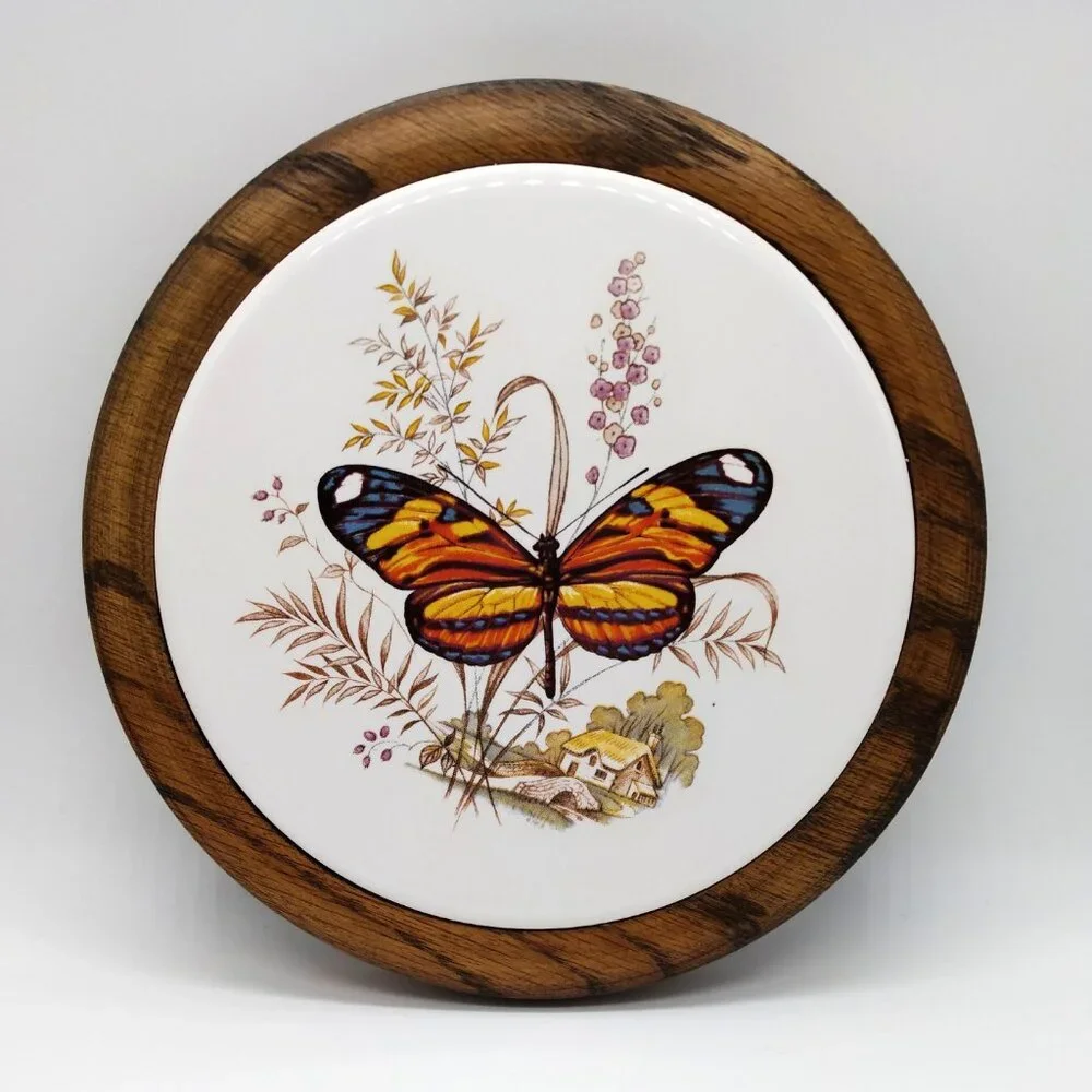 Heirloom Oak by Didware Vintage Oak Wood and Tile Trivet 7.25